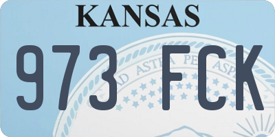 KS license plate 973FCK