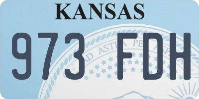KS license plate 973FDH