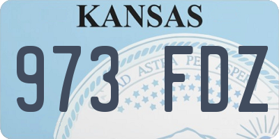 KS license plate 973FDZ