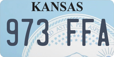 KS license plate 973FFA