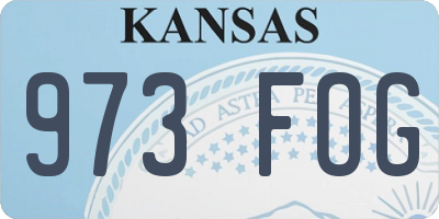 KS license plate 973FOG