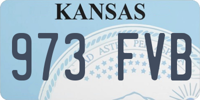 KS license plate 973FVB