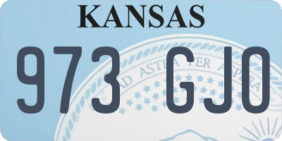 KS license plate 973GJO