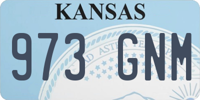 KS license plate 973GNM