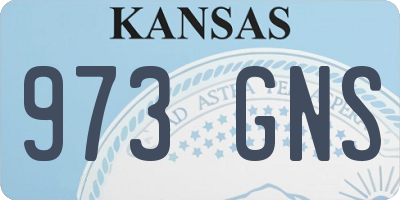 KS license plate 973GNS
