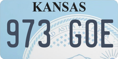 KS license plate 973GOE