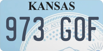 KS license plate 973GOF