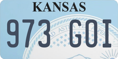 KS license plate 973GOI