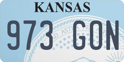 KS license plate 973GON