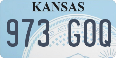 KS license plate 973GOQ