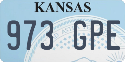 KS license plate 973GPE