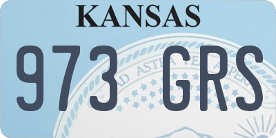 KS license plate 973GRS