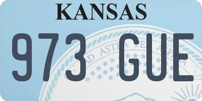 KS license plate 973GUE