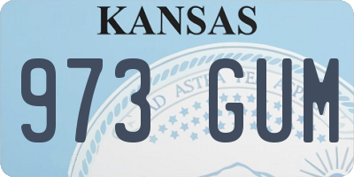 KS license plate 973GUM