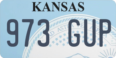 KS license plate 973GUP