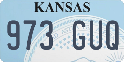 KS license plate 973GUQ