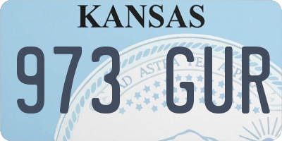 KS license plate 973GUR