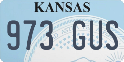 KS license plate 973GUS