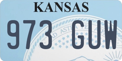 KS license plate 973GUW