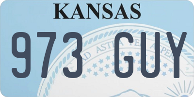 KS license plate 973GUY