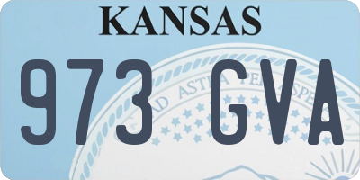 KS license plate 973GVA