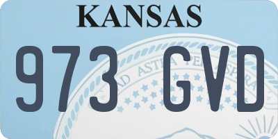 KS license plate 973GVD