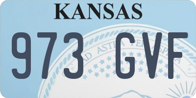 KS license plate 973GVF