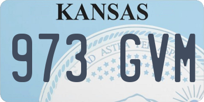 KS license plate 973GVM