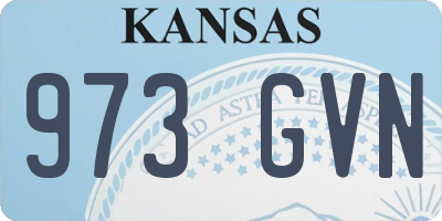 KS license plate 973GVN