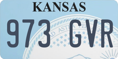 KS license plate 973GVR