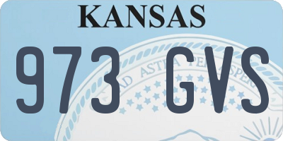 KS license plate 973GVS