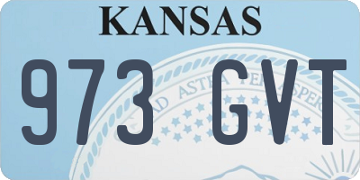 KS license plate 973GVT