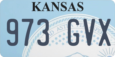 KS license plate 973GVX