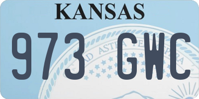 KS license plate 973GWC