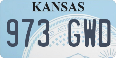 KS license plate 973GWD