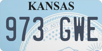 KS license plate 973GWE