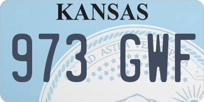 KS license plate 973GWF