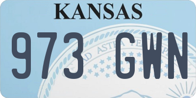 KS license plate 973GWN