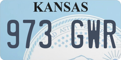 KS license plate 973GWR