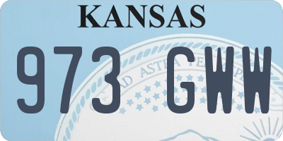 KS license plate 973GWW