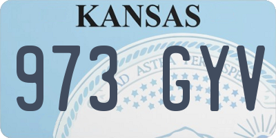 KS license plate 973GYV