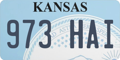 KS license plate 973HAI