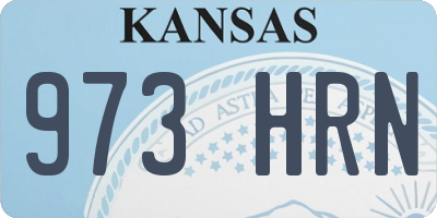 KS license plate 973HRN