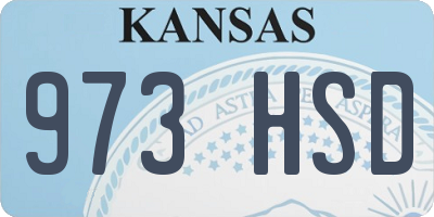 KS license plate 973HSD