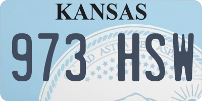 KS license plate 973HSW
