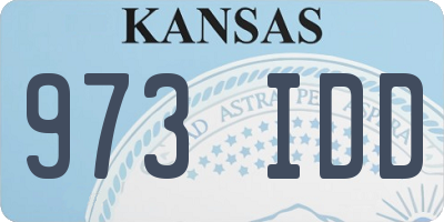 KS license plate 973IDD