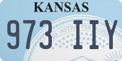 KS license plate 973IIY