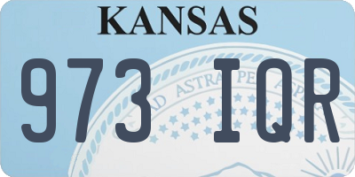 KS license plate 973IQR