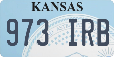 KS license plate 973IRB