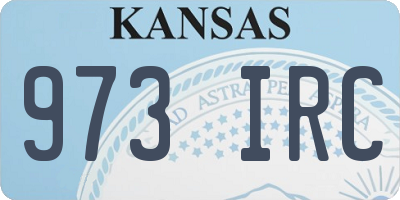 KS license plate 973IRC